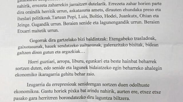 La carta de extorsión buzoneada que el PP de Echarri Aranaz ha condenado enérgicamente