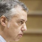 El lehendakari, Iñigo Urkullu, hoy, en el Parlamento Vasco.