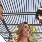 La presidenta de la Junta, Susana Díaz, junto al secretario general del PSOE en Menorca, Vicente Tur (derecha)