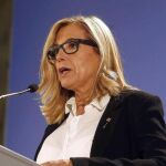 La vicepresidenta de la Generalitat, Joana Ortega, comparece ante los medios esta noche en Barcelona para valorar la consulta participativa del 9N celebrada en la jornada de hoy en Cataluña.