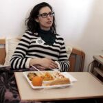 Cristina Rubio, ayer,en el hospital Charles Nicolle, donde le realizaron una ecografía