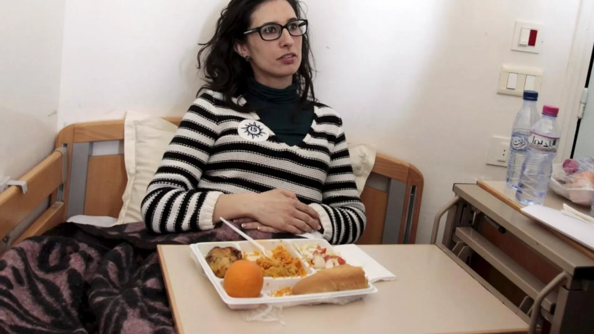Cristina Rubio, ayer,en el hospital Charles Nicolle, donde le realizaron una ecografía