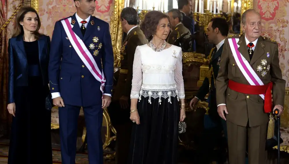 Los Reyes y los Príncipes de Asturias durante la Pascua Militar en el Palacio Real