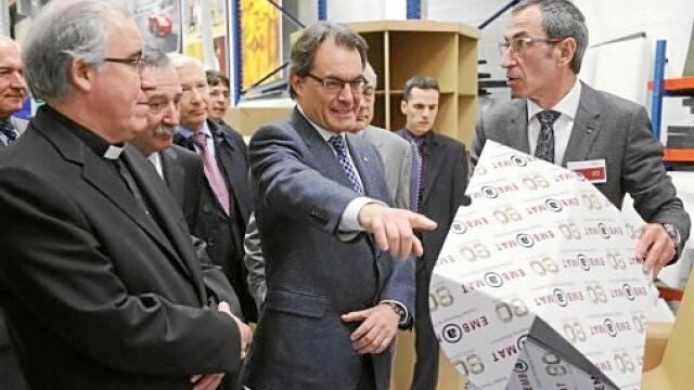 Mas, ayer, en la nueva sede de la empresa Embamat, especializada en producción y servicios de embalaje