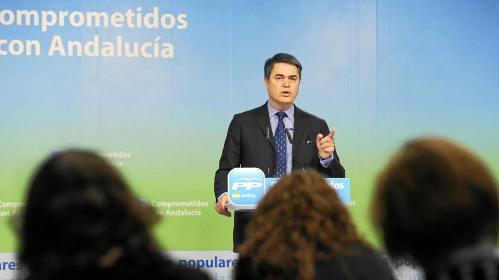 Carlos Rojas, ayer en la sede regional que el PP-A tiene en Sevilla
