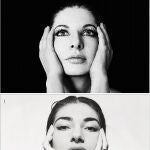 Marina Abramovic en una pose que imita a la de la soprano. La Callas, tan bella como la retrató Cecil Beaton en una imagen icónica