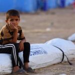 Un niño iraquí en un campo de refugiados a las afueras de Irbil, al norte de Bagdad.