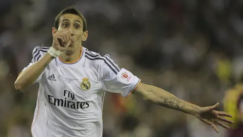 Di María, con la camiseta del Real Madrid en un partido de la pasada temporada.
