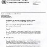 Documento de Naciones Unidas en el que su Comité sobre los Derechos de las Personas con Discapacidad recomendaba suprimir de la vigente Ley del Aborto el supuesto por malformación del feto