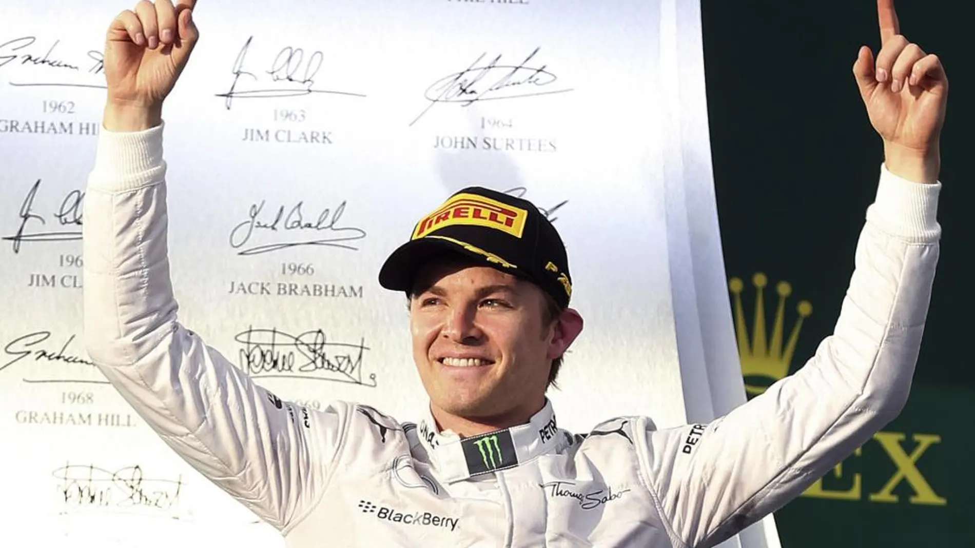 Nico Rosberg celebra su victoria en el Gran Premio de Australia