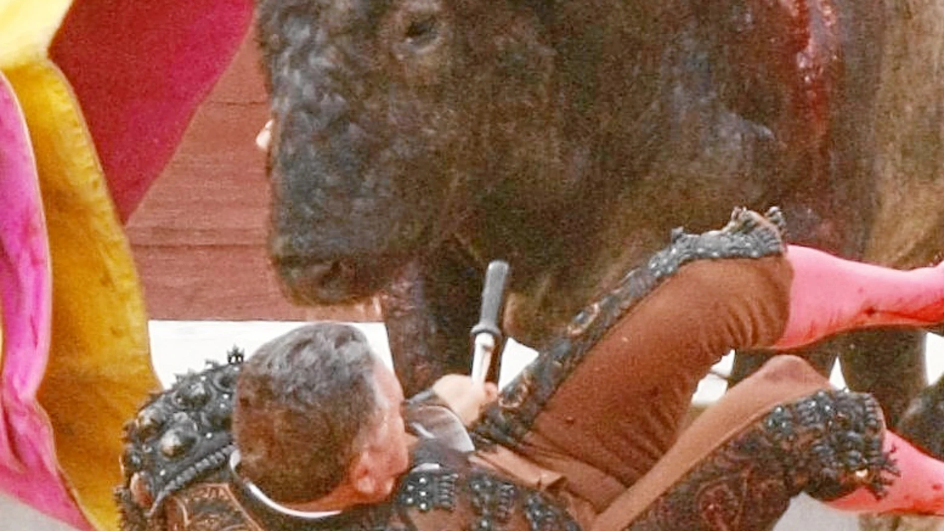 El banderillero Manolo Rubio fue cogido al apuntillar al quinto toro de Victorino
