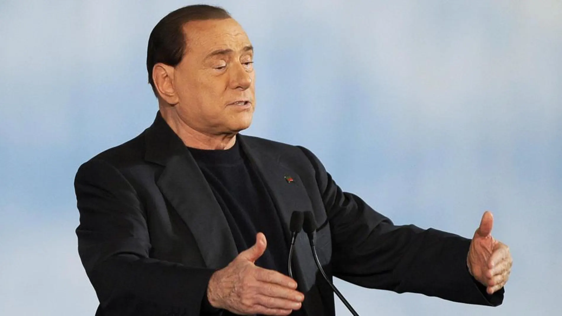 Silvio Berlusconi en un acto de su partido celebrado hoy en Italia