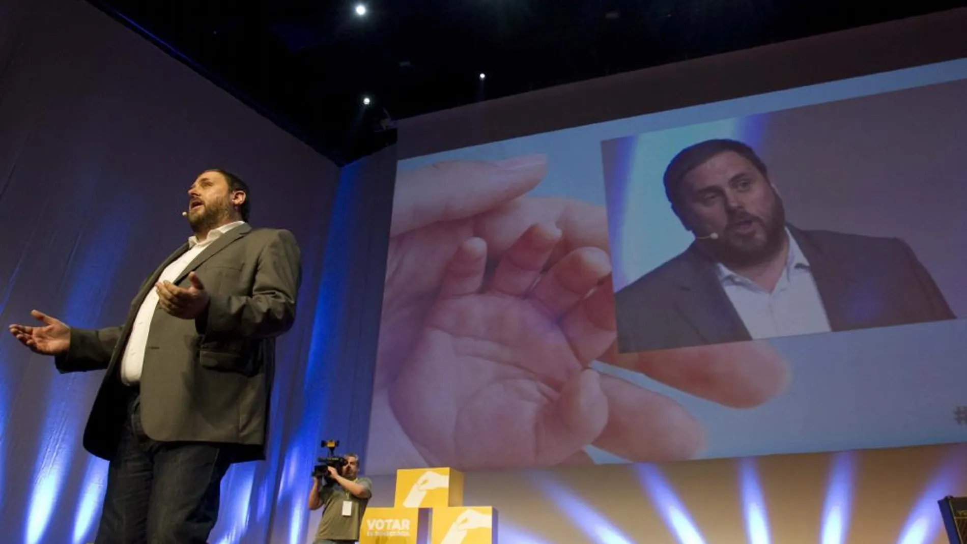 Junqueras, ayer, en el Forum de Barcelona