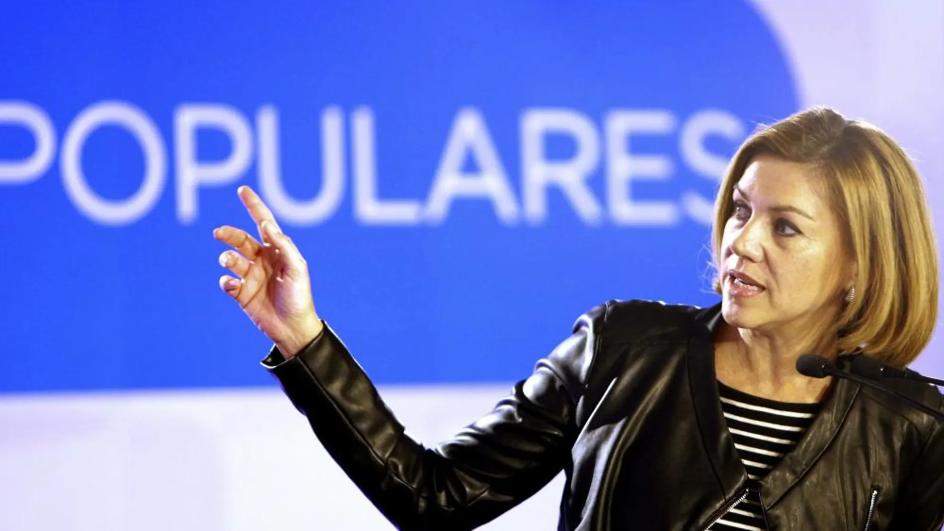 María Dolores de Cospedal, durante su intervención hoy en un acto del PP en Ciudad Real. EFE/Mariano Cieza Moreno