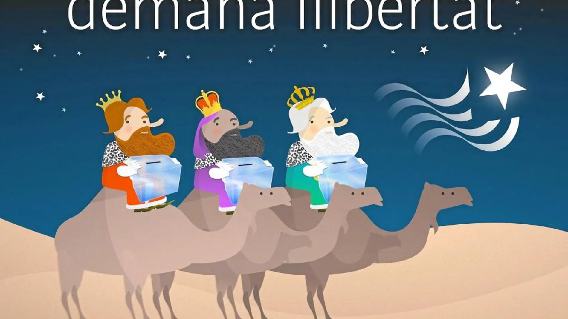 La ANC convierte la Estrella de Oriente en «estelada» y el oro, incienso y mirra en urnas, en una campaña