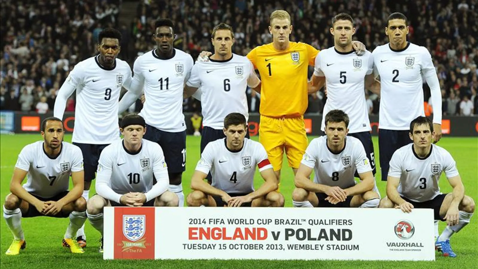 Los jugadores de la selección inglesa, el pasado mes de octubre antes del encuentro disputado frente a Polonia en la fase previa al Mundial.