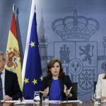 GRA211 MADRID (ESPAÑA) 7/03/2014. La vicepresidenta del Gobierno español Soraya Sáenz de Santamaría durante la rueda de prensa posterior al Consejo de Ministros.