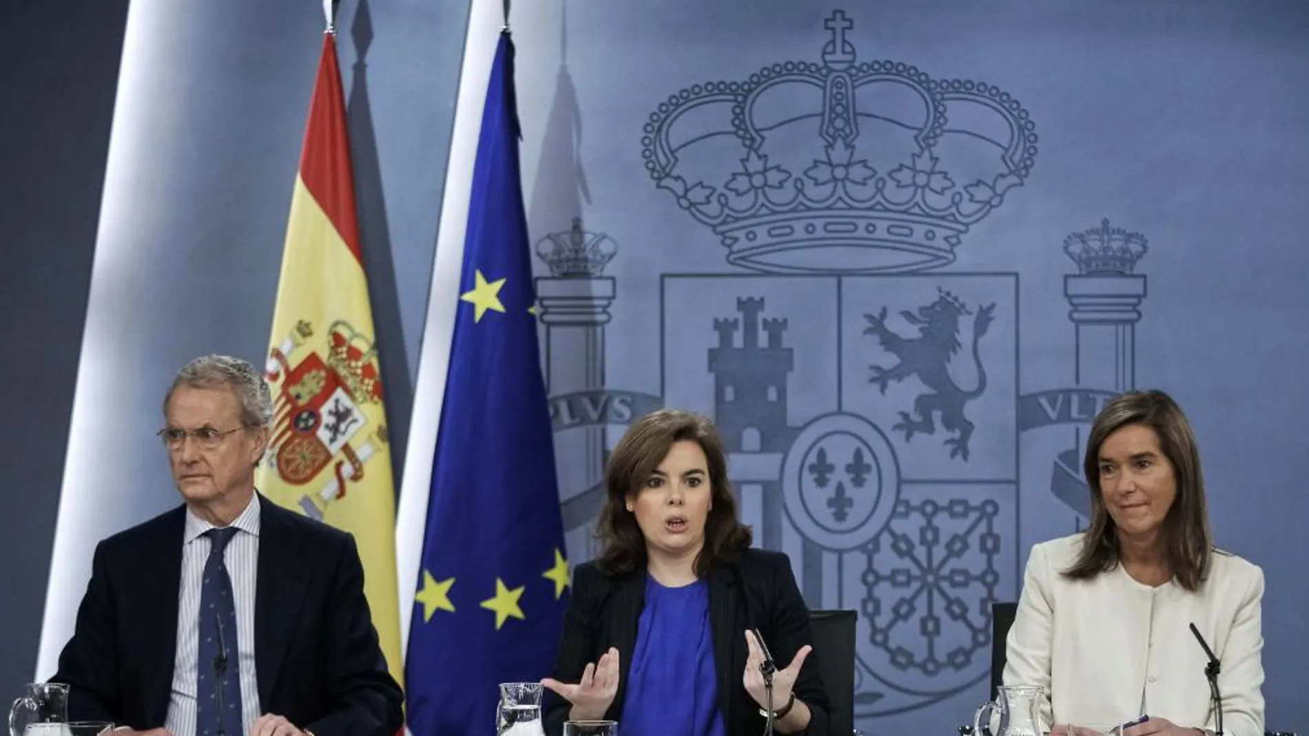 GRA211 MADRID (ESPAÑA) 7/03/2014. La vicepresidenta del Gobierno español Soraya Sáenz de Santamaría durante la rueda de prensa posterior al Consejo de Ministros.