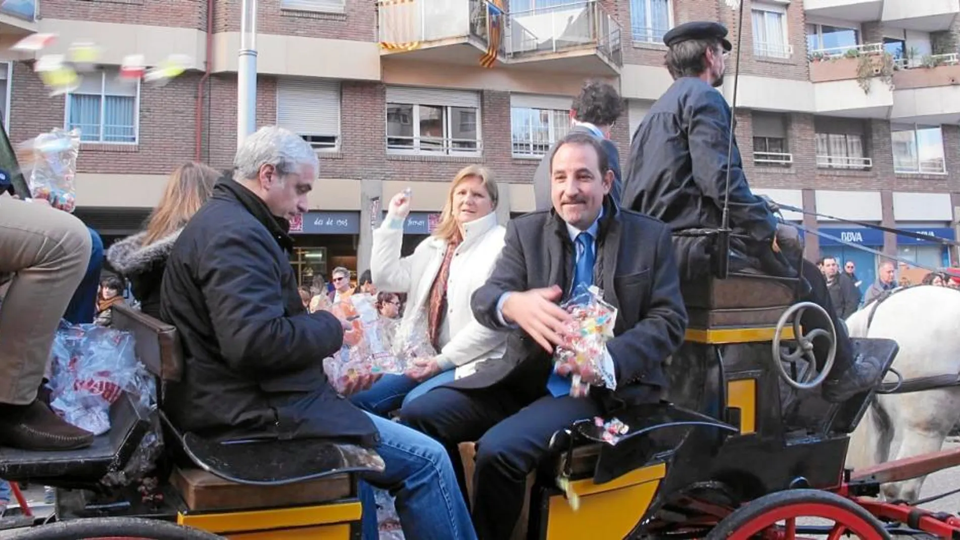 Espadaler, ayer, durante la fiesta de los Tres Tombs en el barrio de Sant Andreu