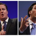 El primer ministro David Cameron y el líder del partido laborista Ed Miliband.