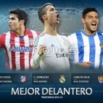 Cristiano, Diego Costa y Vela, candidatos a mejor delantero de la Liga