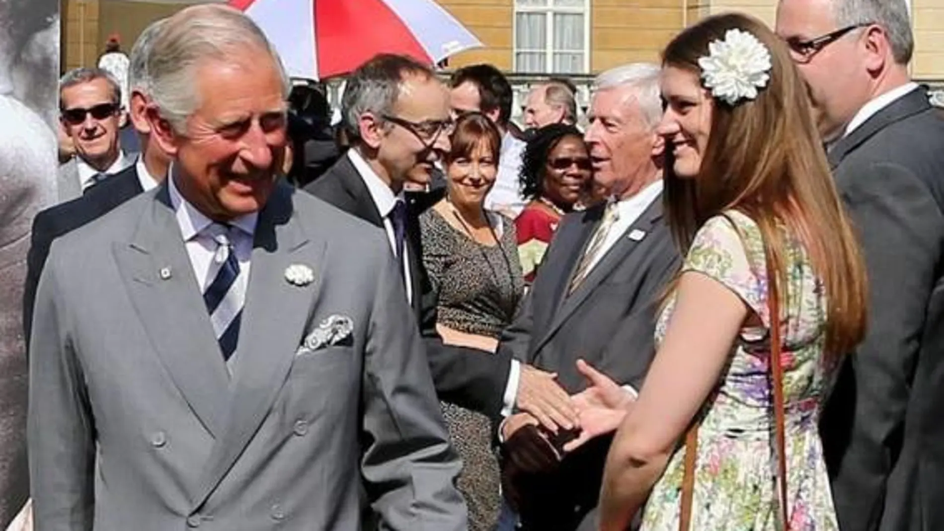 El Príncipe Carlos, durante el acto en Buckingham