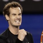 Andy Murray celebra su victoria sobre Tomas Berdych