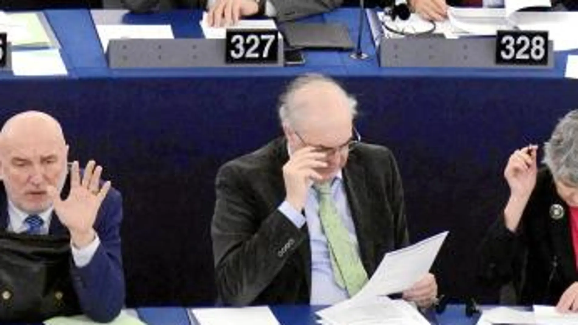 Eurodiputados, durante una votación realizada en Estrasburgo en el día de ayer