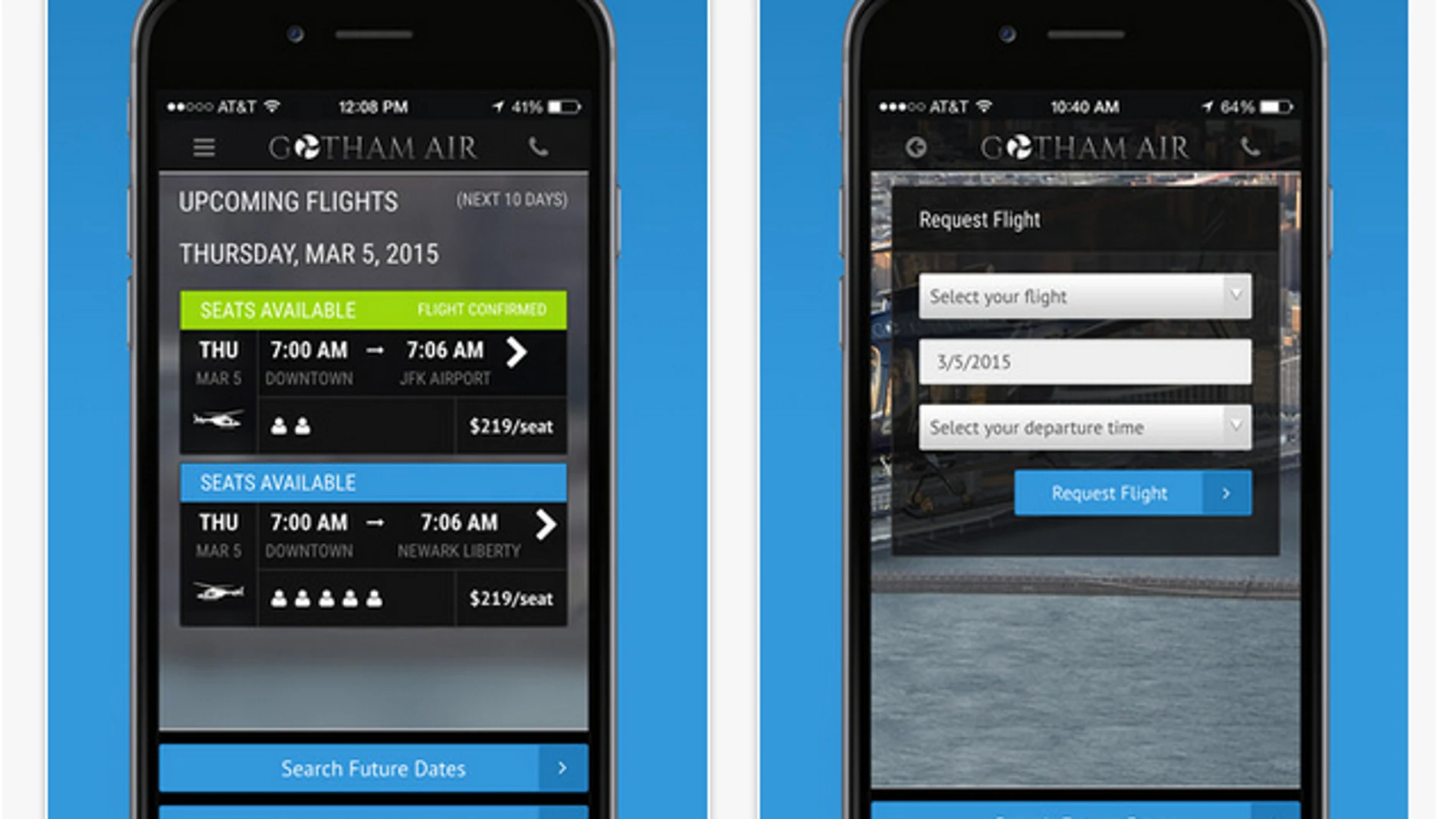 Gotham Air, una app para pedir un helicóptero