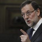 Mariano Rajoy, durante su intervención en el pleno del Congreso.