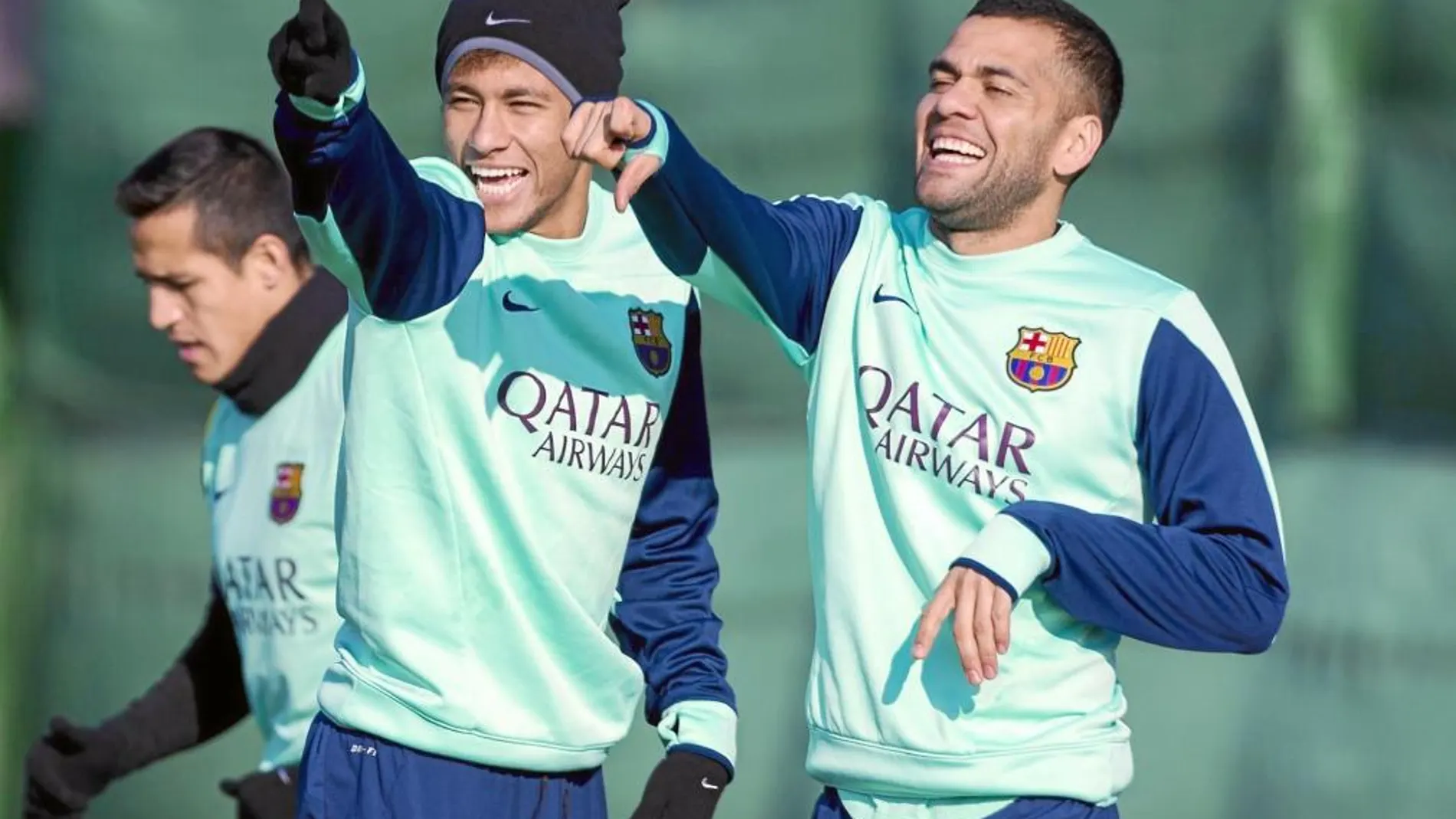 Neymar y Alves, en su etapa en el Barça