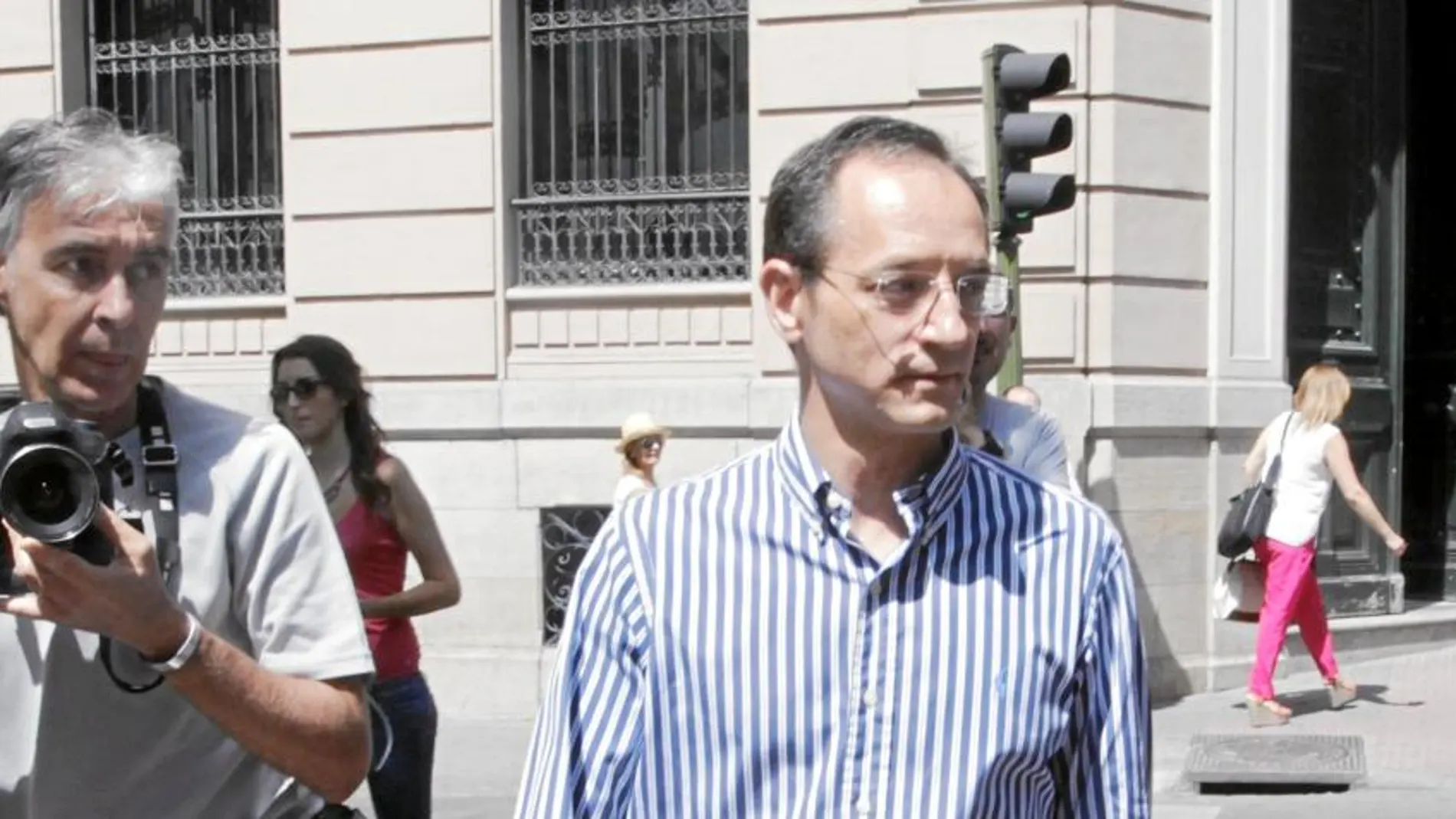 El director financiero de Gowex. Martínez Marugán, ayer, tras declarar en la Audiencia Nacional