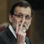 El presidente del Gobierno, Mariano Rajoy, durante su intervención en el pleno del Congreso