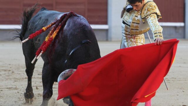 Natural de Javier Castaño al importante segundo toro de Miura, lidiado ayer en Las Ventas
