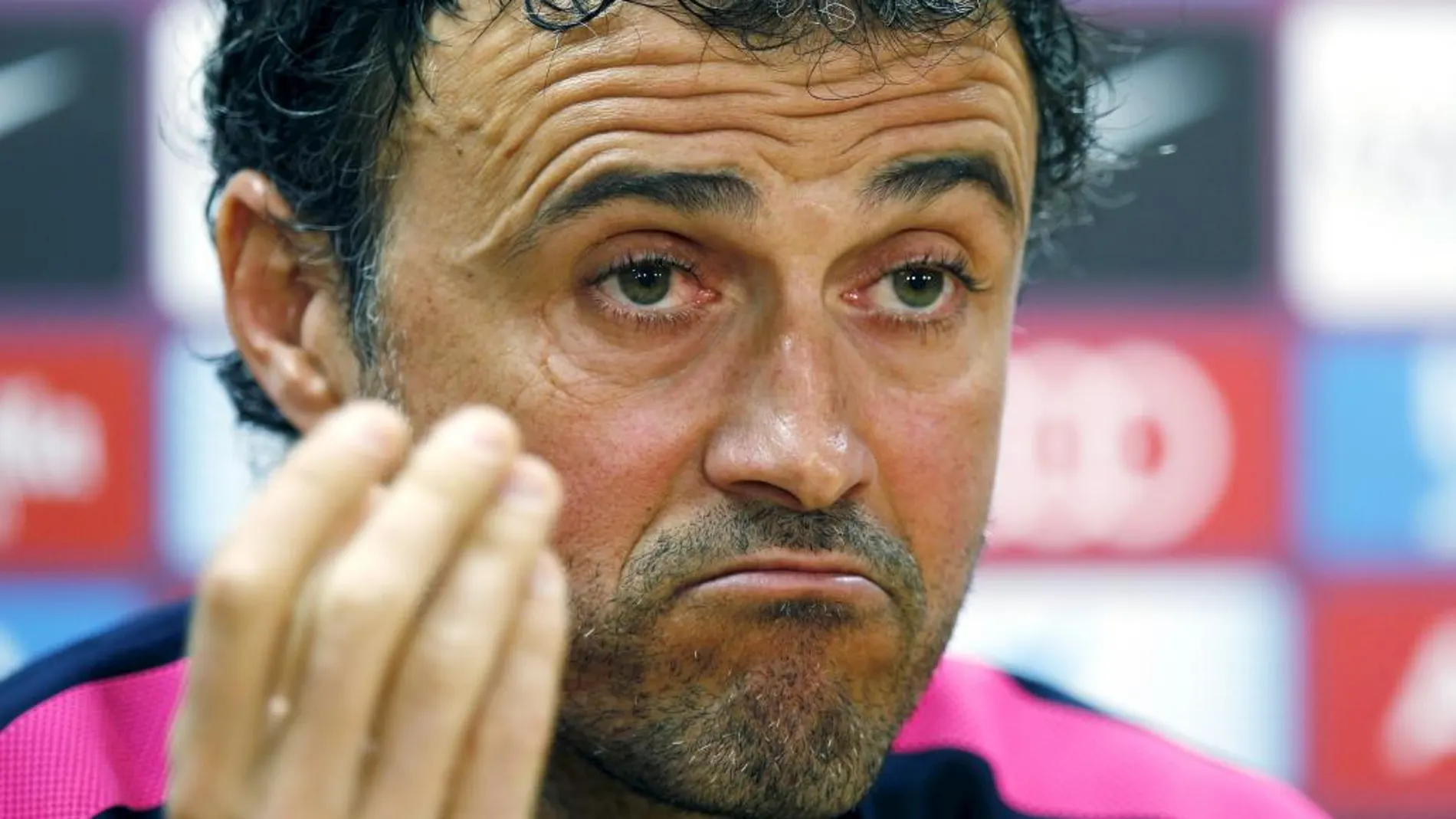 Luis Enrique, durante la rueda de prensa.