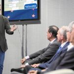 El número dos de la candidatura del PP a las europeas, Esteban González Pons, ayer en el Foro Europeo de Agricultura