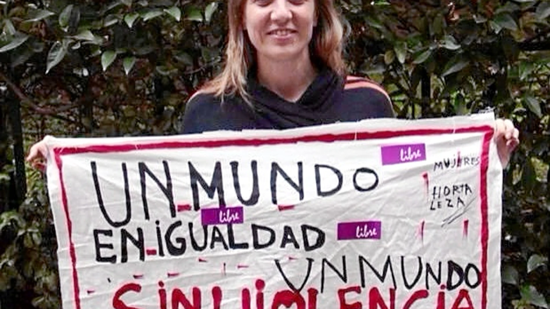 La diputada de IU, Tania Sánchez, ayer en una campaña contra la violencia de género