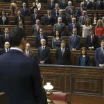 Los diputados y miembros del Gobierno guardan un minuto de silencio en el undécimo aniversario de los atentados de Madrid