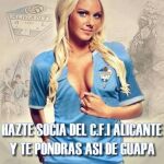 Imagen del polémico cartel con el que un socio animaba a las mujeres a sacarse el abono para esta temporada