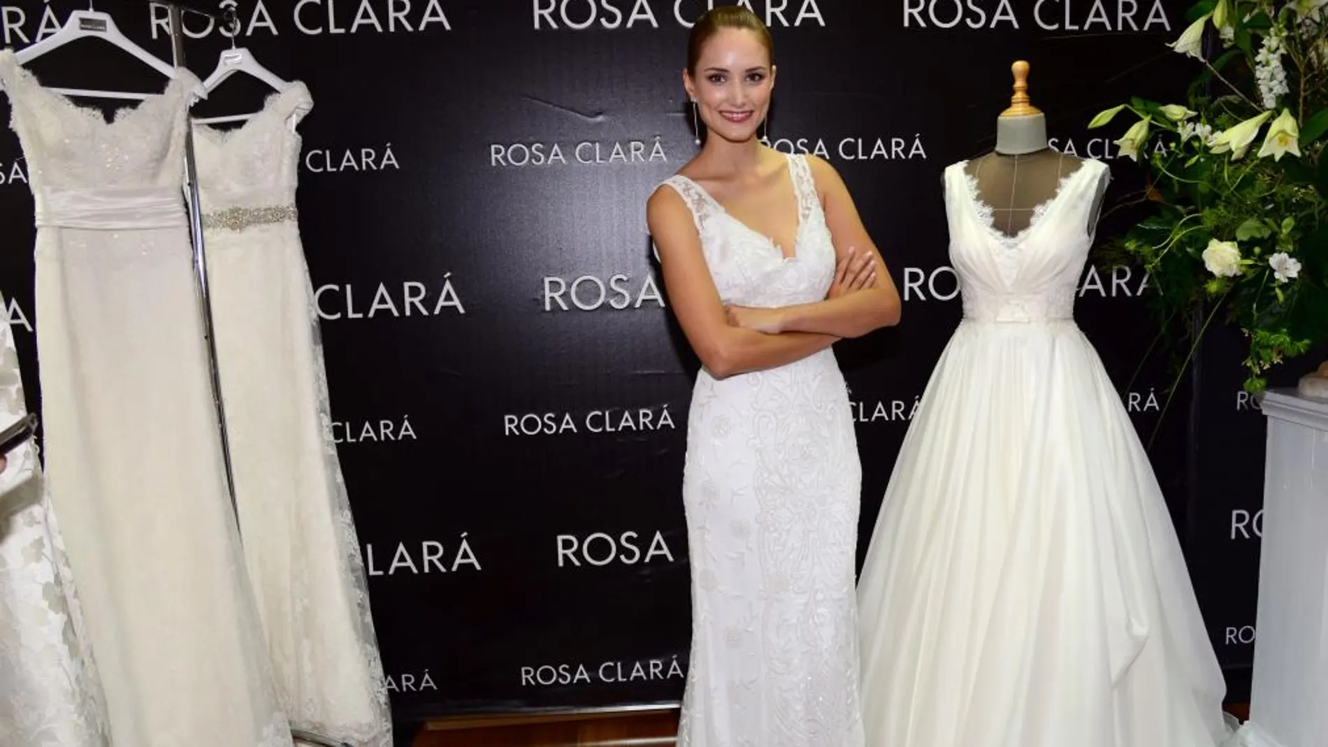 Alba Carrillo durante un acto de la firma «Rosa Clara».