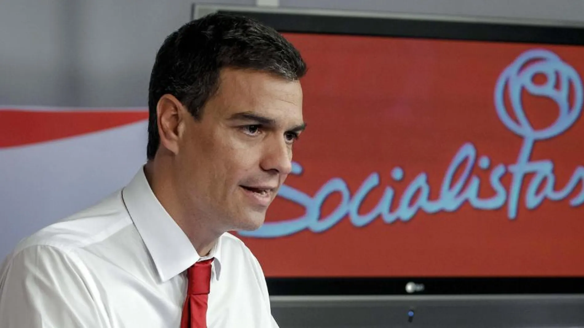 El secretario general del PSOE, Pedro Sánchez, durante la rueda de prensa posterior a la reunión de la Ejecutiva socialista.