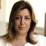 La presidenta de la Junta de Andalucía, Susana Díaz, a su llegada esta mañana al plenario del Parlamento donde se celebro la sesión de control al gobierno.
