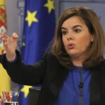 La vicepresidenta del Gobierno, Soraya Saénz de Santamaría, durante una rueda de prensa del Consejo de Ministros