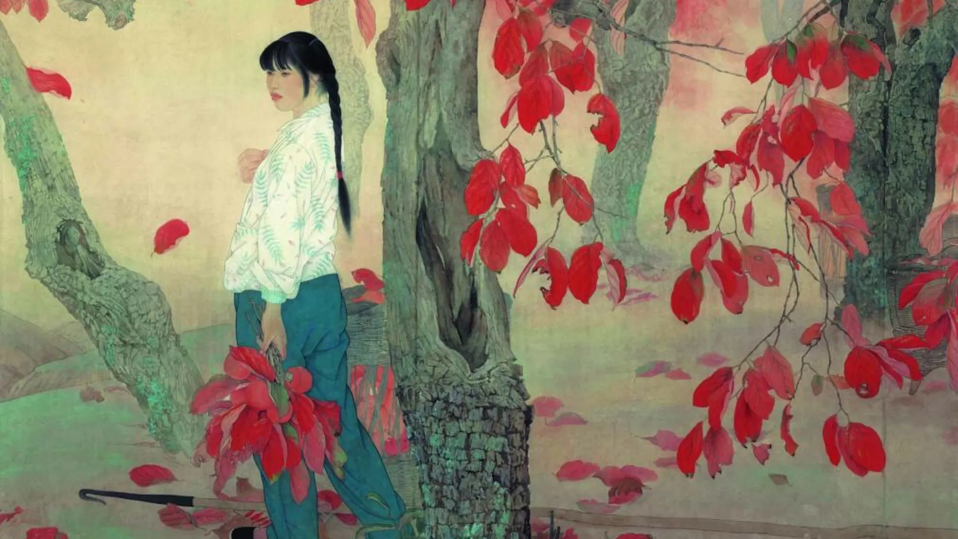 La mujer capitaliza la obra del pintor chino He Jiaying, que por primera vez se exhibe en Europa