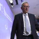 El presidente de la Comisión Europea (CE), Jean-Claude Juncker, ofrece una rueda de prensa al término de la primera reunión del Colegio de Comisiarios de la Unión Europea.