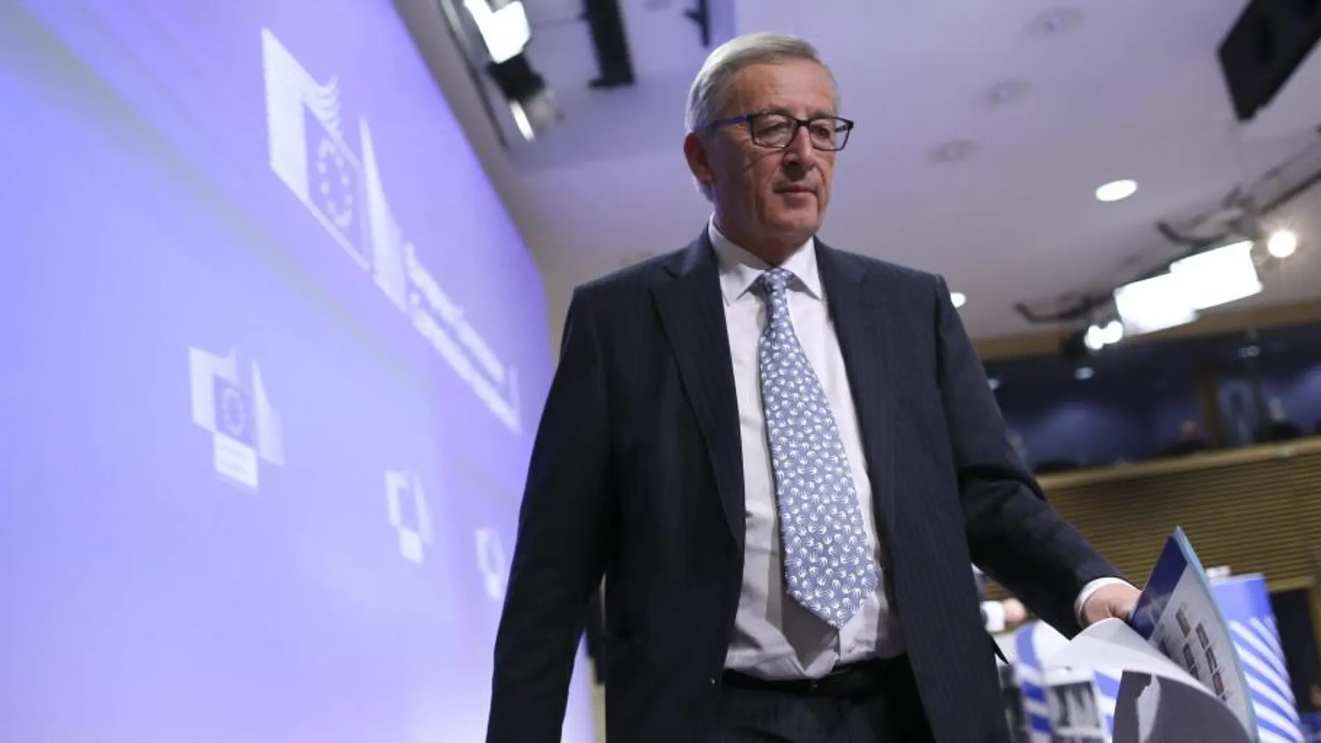 El presidente de la Comisión Europea (CE), Jean-Claude Juncker, ofrece una rueda de prensa al término de la primera reunión del Colegio de Comisiarios de la Unión Europea.