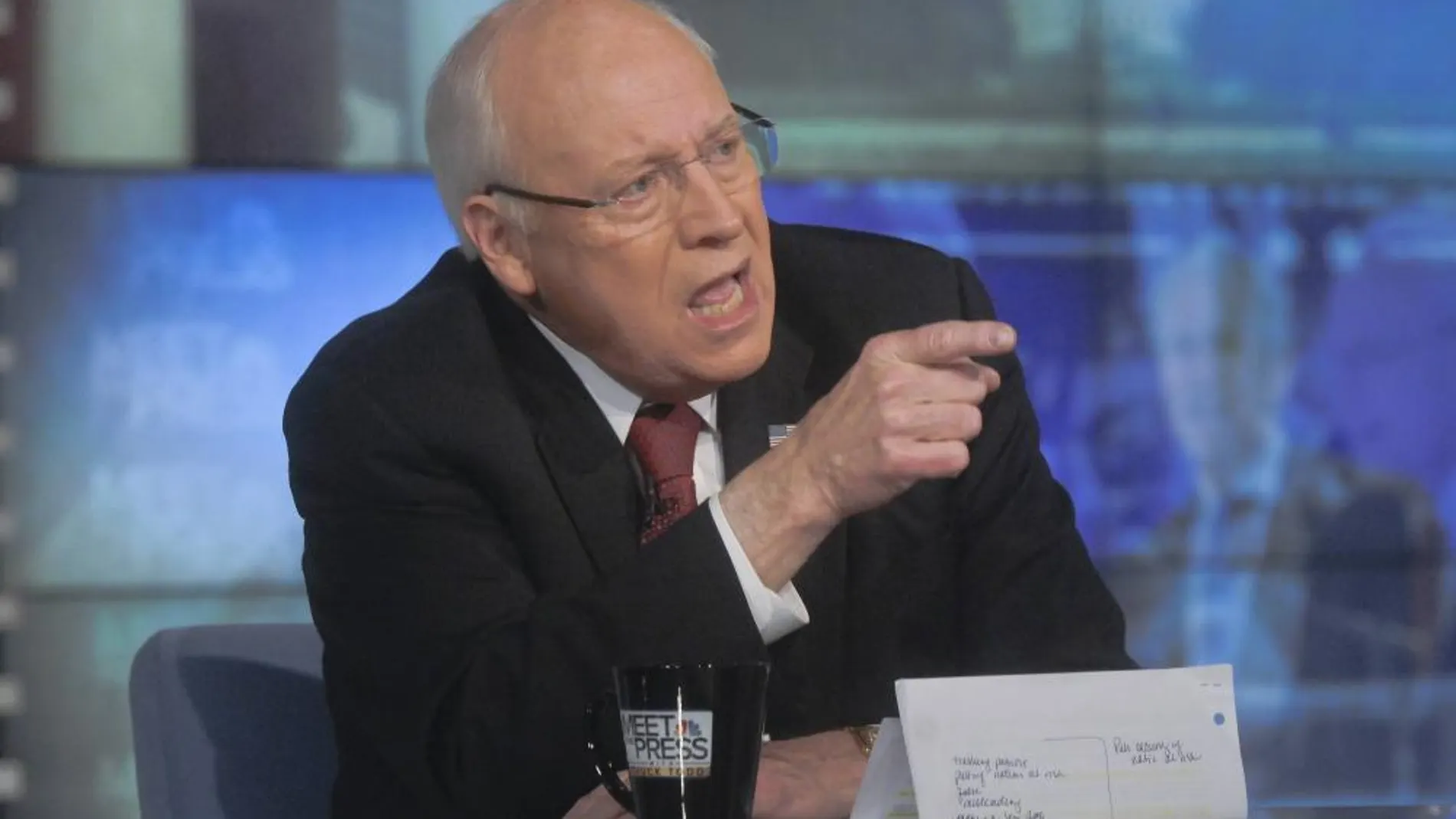 El ex vicepresidente de Estados Unidos, Dick Cheney, hoy, en el programa "Meet the Press", de la NBC.