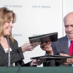 La presidenta andaluza y Emilio Botín