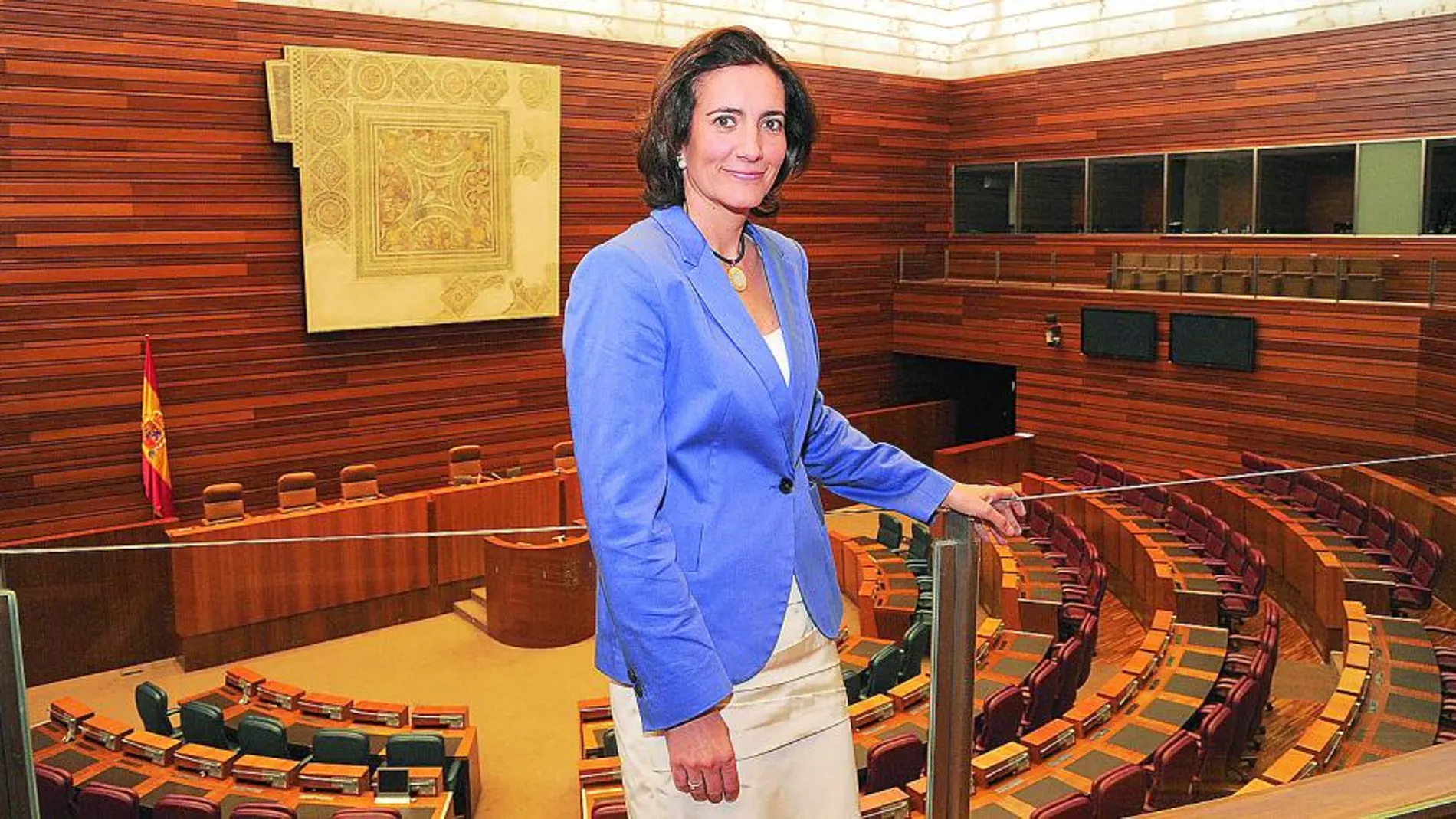La presidenta de las Cortes de Castilla y León, María Josefa García Cirac, en el hemiciclo, antes de iniciar el primer periodo de sesiones de 2012