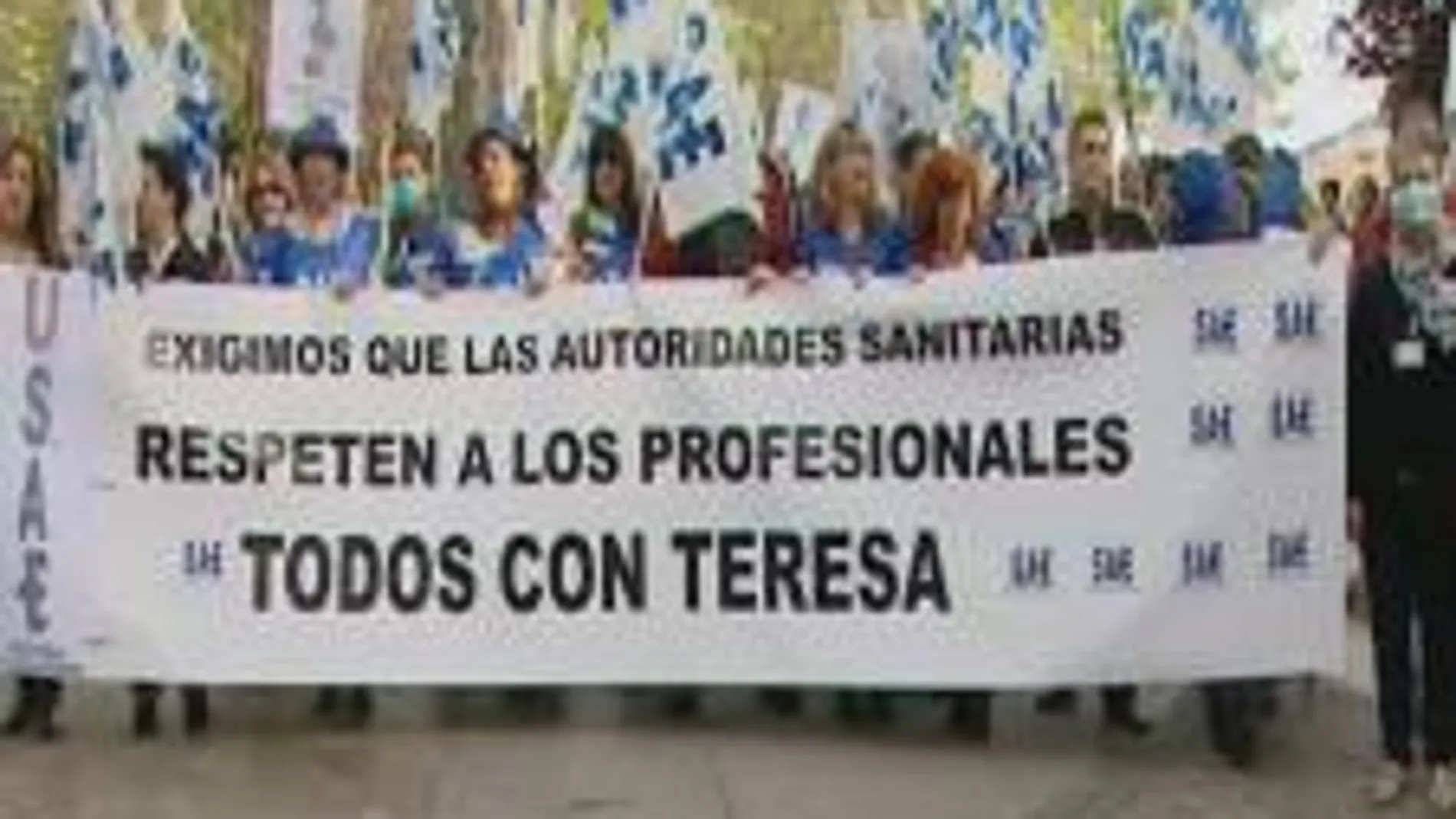 Cabecera de la marcha en favor de Teresa Romero